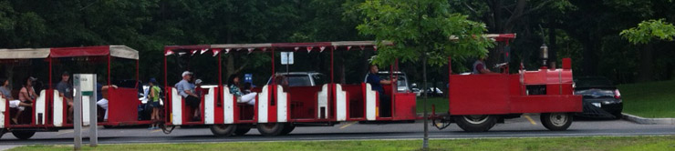 Trackless train inside Toronto's High Park